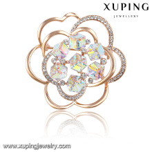 00030 Fashion Elegant Flower Crystals From Swarovski Jewelry Brooch in Gold-Plated